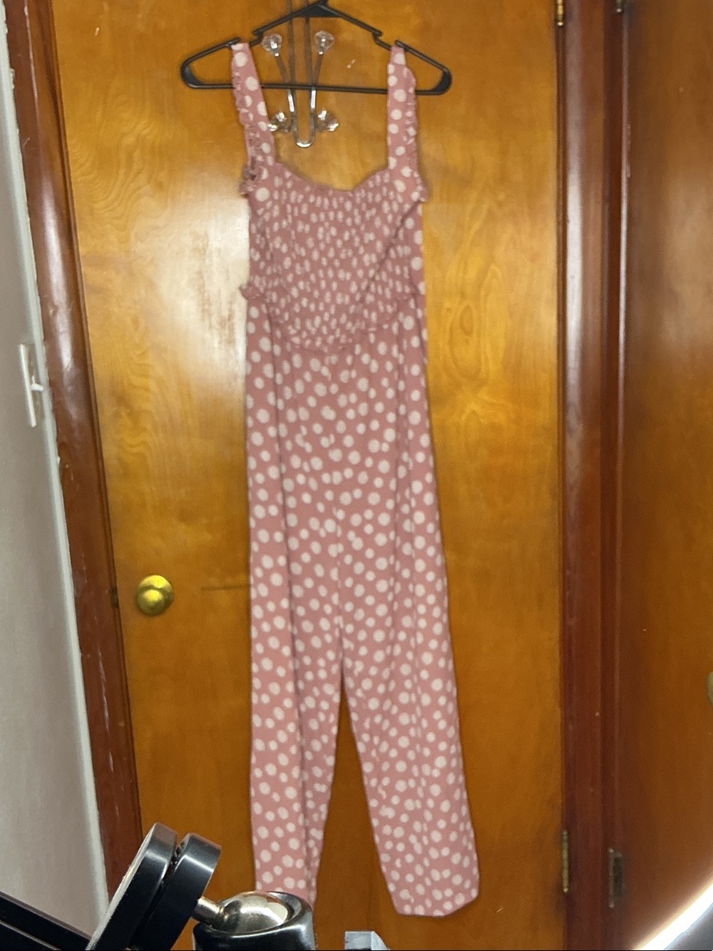 Women's Pink Polka Dot Jumpsuit